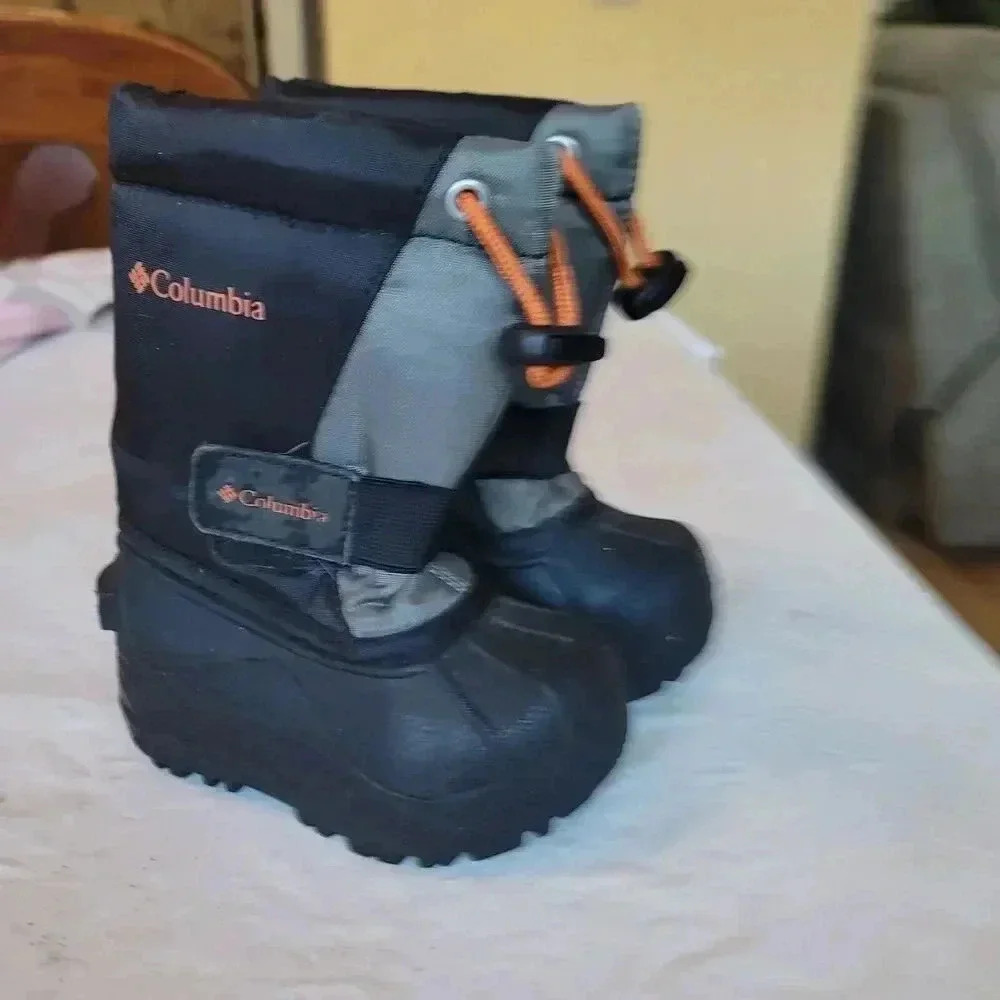 Columbia POWDERBUG YC1145-012 Boy Girl Unisex Toddler Size 6 Snow Boots Black - Picture 2 of 6